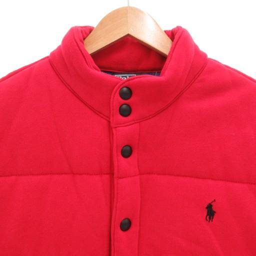 POLO RALPH LAUREN / ポニー/中綿ベスト/裏地バッファローチェック/XL/コットン/RED/MNBLKNIM1L00335 POLO RALPH LAUREN（ポロ・ラルフローレン） ポロ バイ ラルフローレン