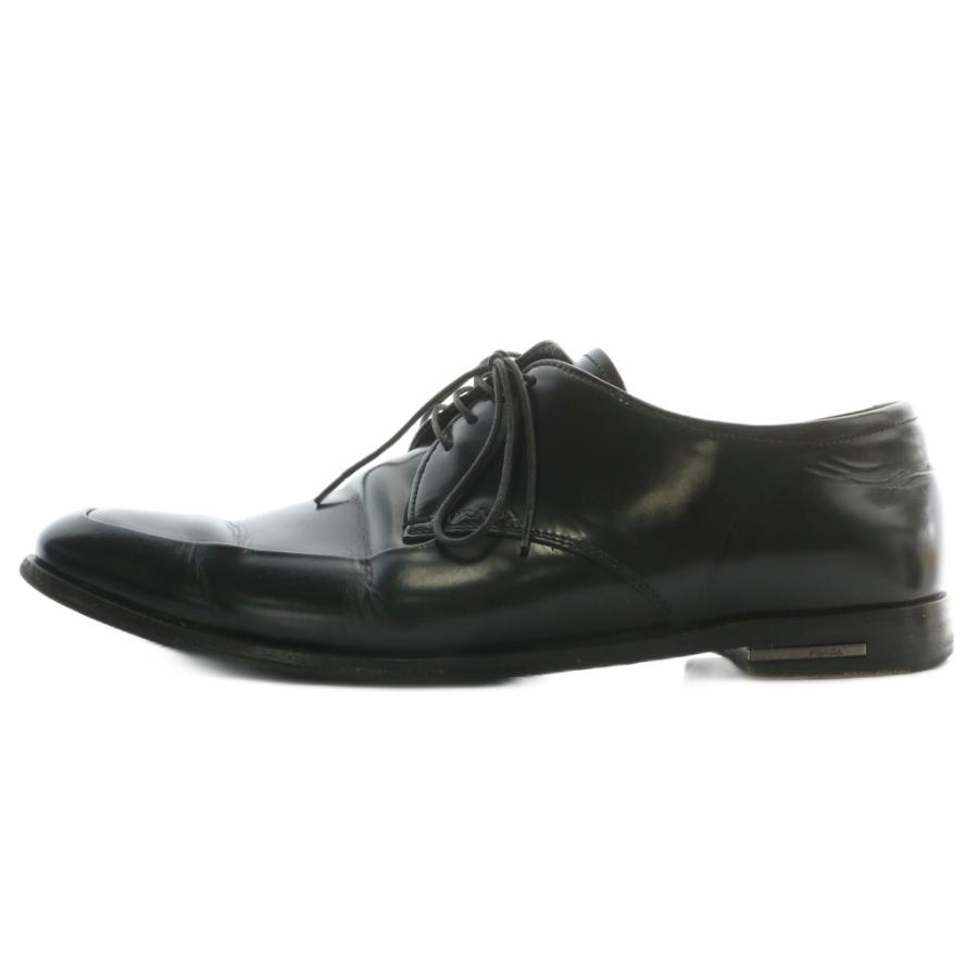 PRADA プラダ ビジネスシューズ ドレス 革靴 レザー スクエアトゥ ロゴ  