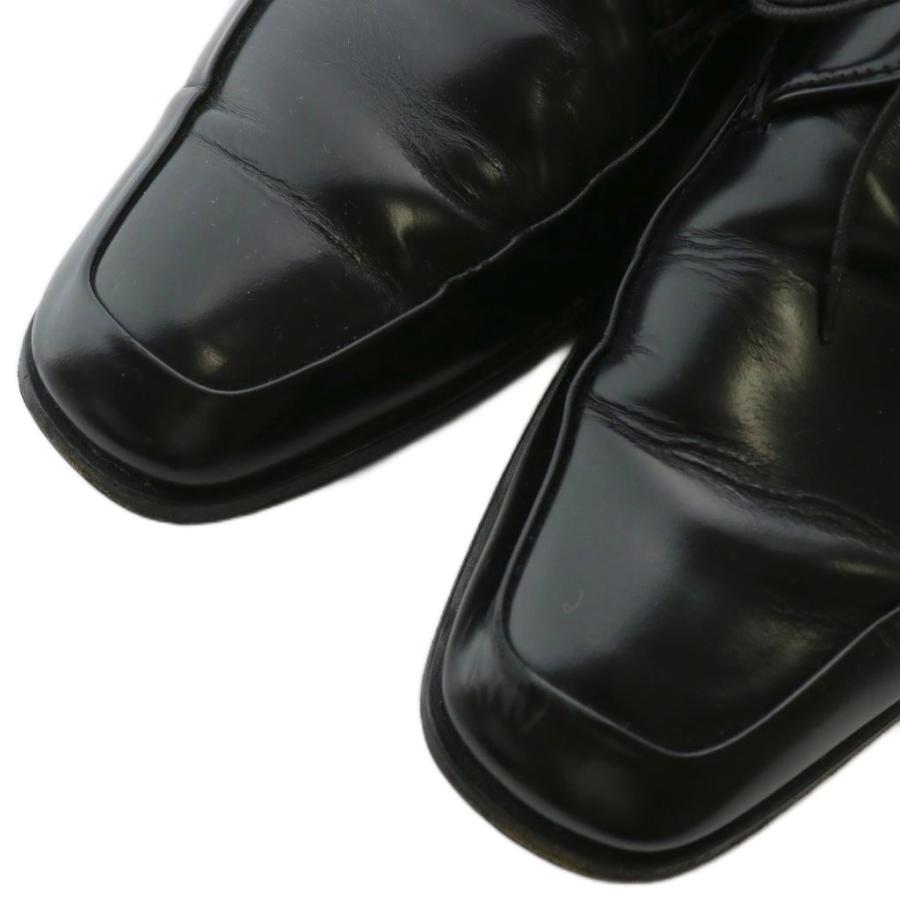 PRADA プラダ ビジネスシューズ ドレス 革靴 レザー スクエアトゥ ロゴ  