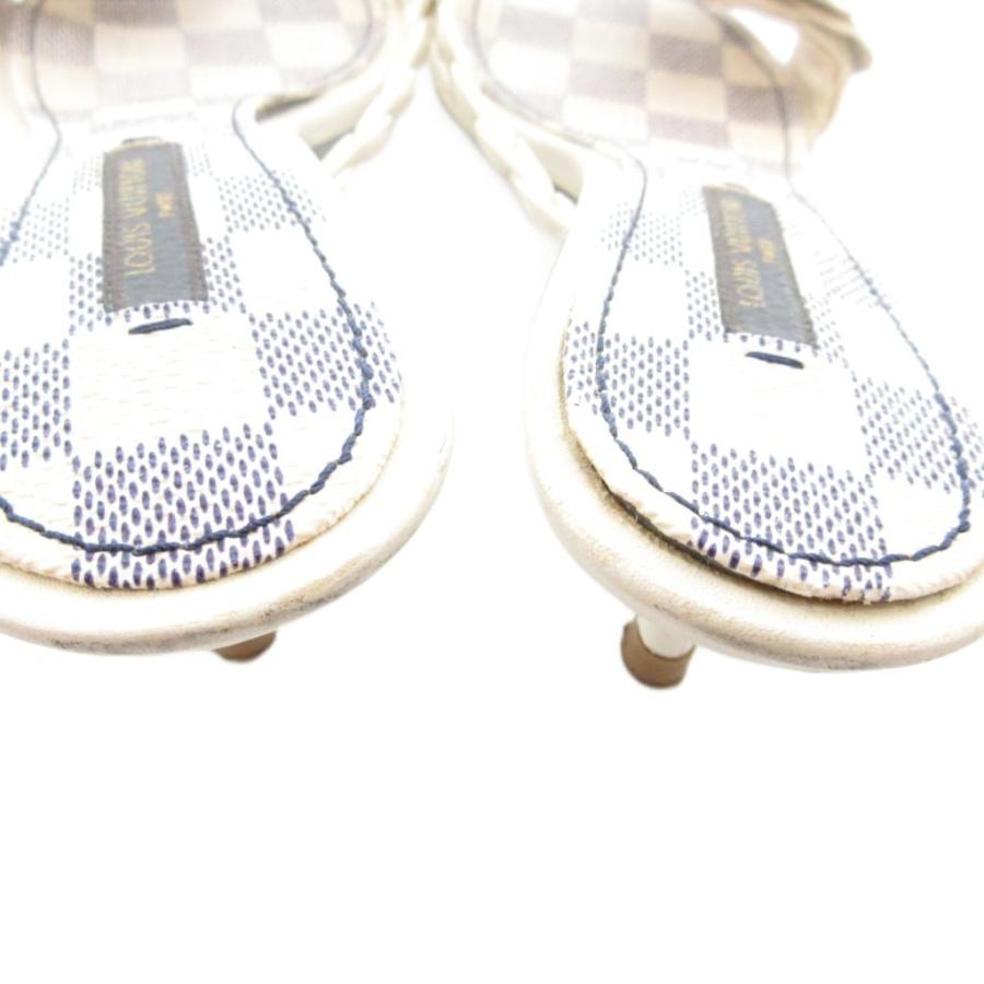 【中古】ルイヴィトン LOUIS VUITTON サンダル ダミエ フラワーモチーフ 35 白 ホワイト /JS ■GY19 レディース LOUIS VUITTON（ルイ・ヴィトン） サンダル ダミエ フラワーモチーフ