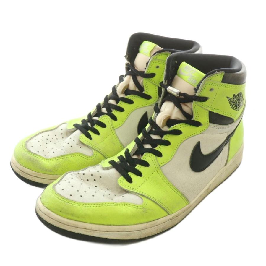 【中古】NIKE Air Jordan 1 High OG Volt Visionaire スニーカー レザー ハイカット US12 30cm 黄色 白 555088-702 NIKE（ナイキ） NIKE Air Jordan 1 High OG Volt Visionaire