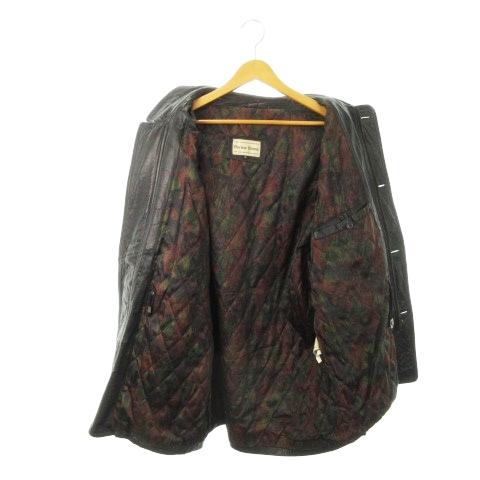 prema stone レザーコート 羊革 本革 ステンカラー フロントボタン