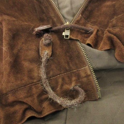 【中古】パパス Papas スエード レザー パーカー フーディ ジャケット ラムレザー 本革 中綿 ジップアップ L 茶 パパス Papas スエード レザー パーカー フーディ ジャケット