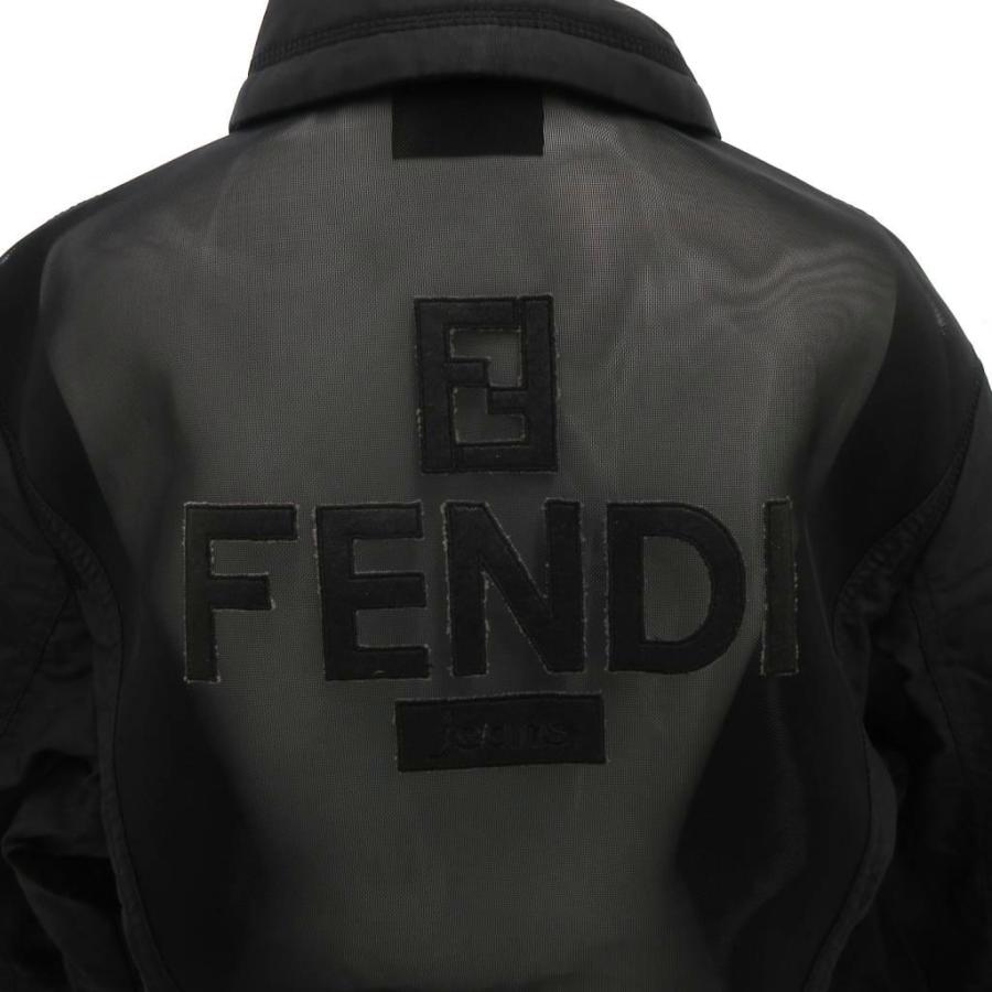 美品 FENDI フェンディ ジャケット ブルゾン エンボスロゴ ブラック 黒 美品 FENDI フェンディ ジャケット ブルゾン エンボスロゴ ブラック 黒