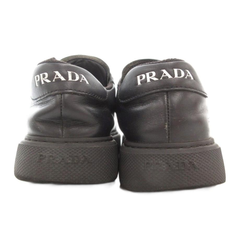 値下げ美品【PRADA】ラムレザーロゴ　黒スニーカー PRADA（プラダ） メンズ PRADA PRAX 01 Re-Nylon×ブラッシュドレザー