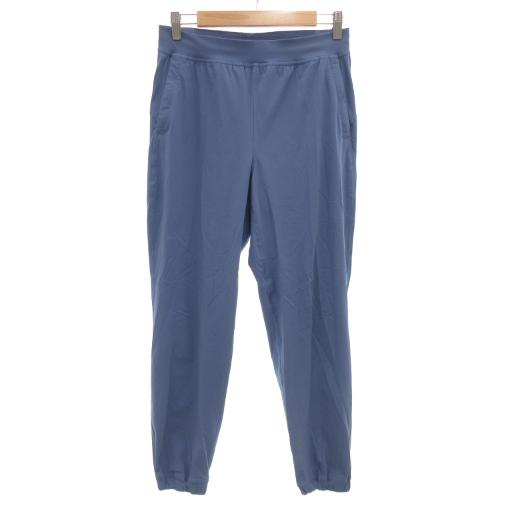 ルルレモン lululemon レギンス ストレッチパンツ ロゴ 裾ジップ M 青
