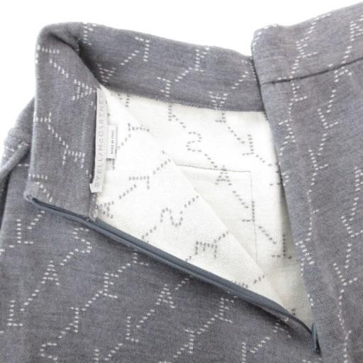 【中古】ステラマッカートニー STELLA McCARTNEY ニットガウチョパンツ ワイド 36 ロゴ柄 総柄 グレー /AE ■GY19 ステラマッカートニー STELLA McCARTNEY ニットガウチョパンツ ワイド