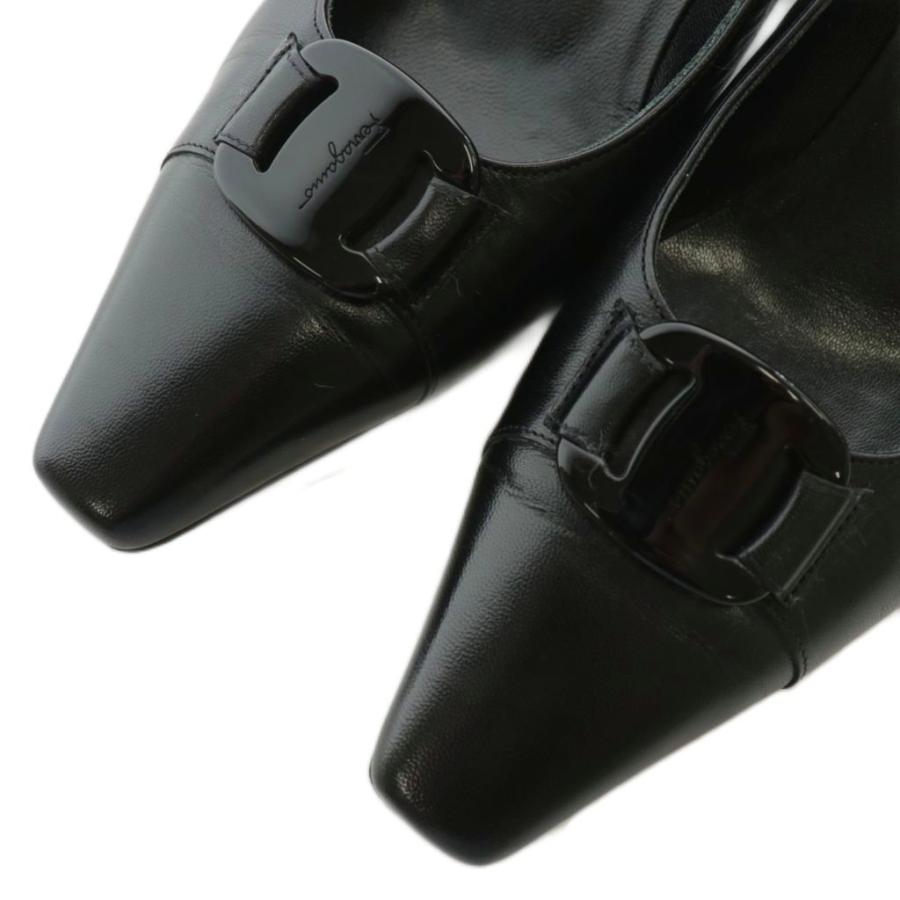 フェラガモ　 黒　スクエアトゥ　25.5 美品☆Salvatore Ferragamo SPORT サルヴァトーレ フェラガモ スポーツ