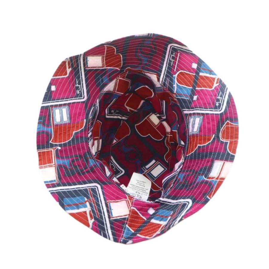 HERMES（エルメス） バケットハット 帽子 ロゴ 総柄 ピンク 白