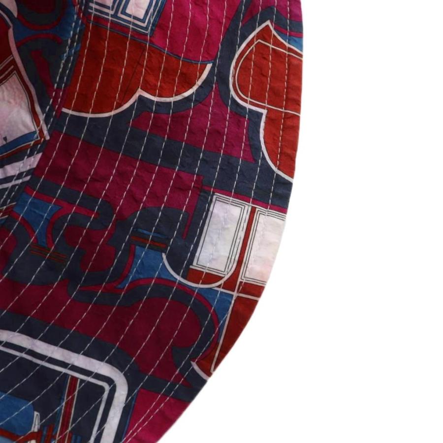 【中古】エルメス HERMES バケットハット 帽子 ロゴ 総柄 ピンク 白 ホワイト ■GY19 /MQ ■OH HERMES（エルメス） バケットハット 帽子 ロゴ 総柄 ピンク 白