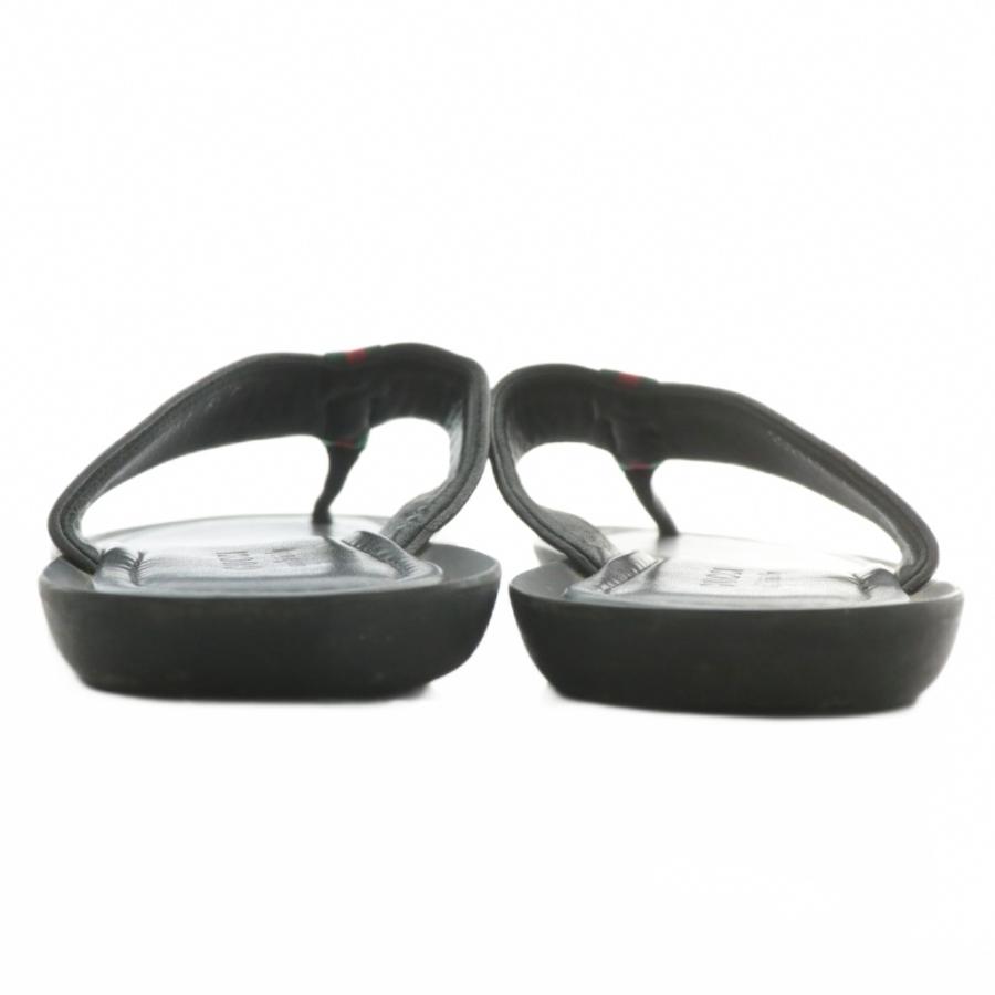 GUCCI ブラック ビーチサンダル GUCCI（グッチ） ビーチサンダル トング レザー GGスプリーム シェリー