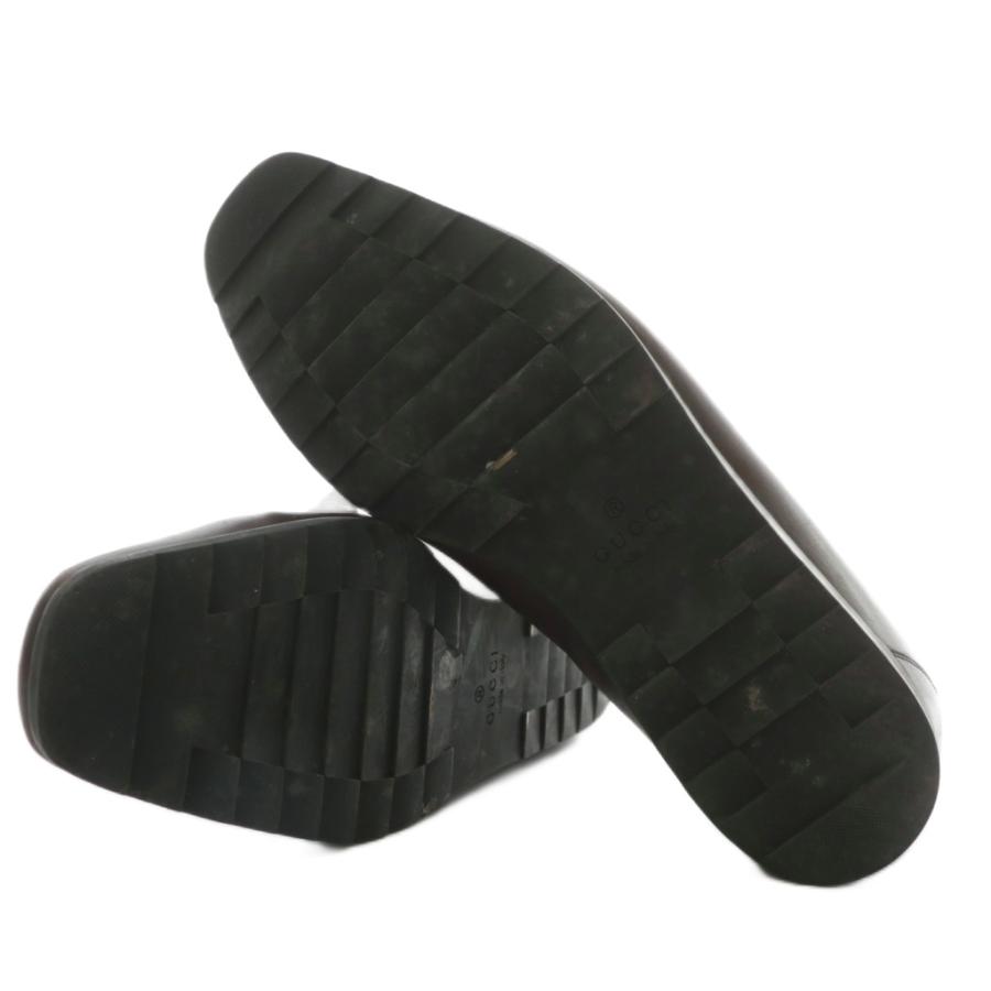 【GUCCI】グッチ シェリーライン スクエアトゥ ローファー 黒 レザー GUCCI（グッチ） ローファー スリッポン レザー スクエアトゥ