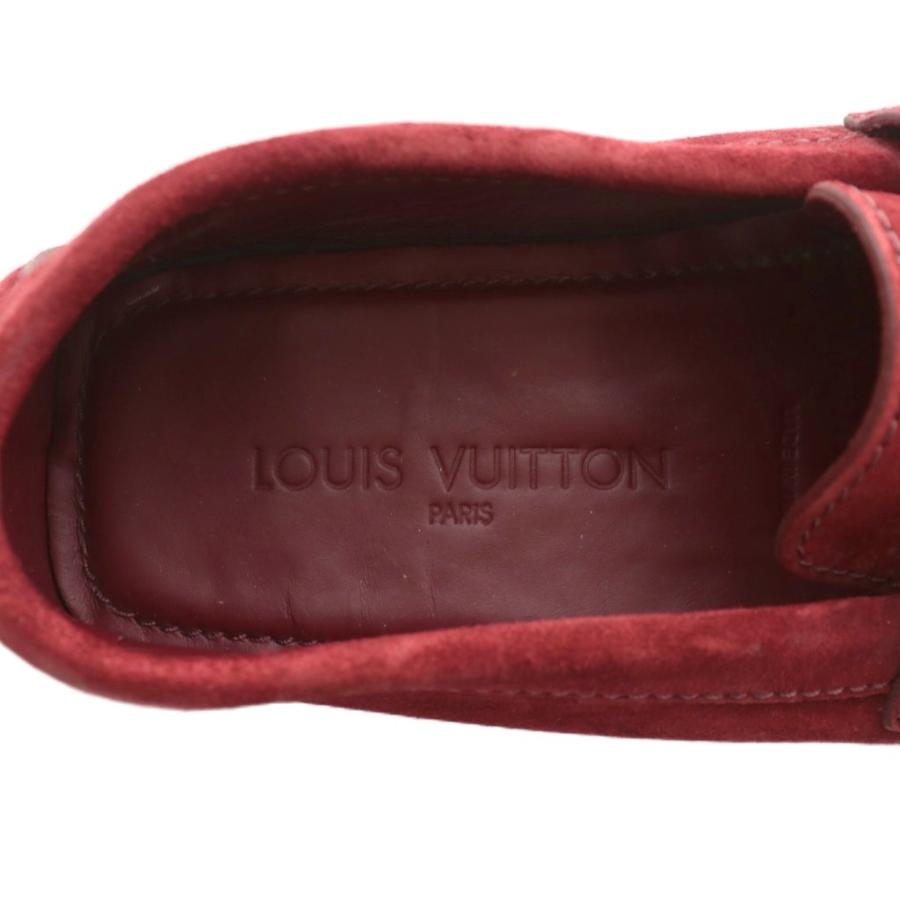 【中古】LOUIS VUITTON モンテカルロ ドライビングシューズ ローファー モカシン スエード スクエアトゥ 7 26cm 赤 LOUIS VUITTON（ルイ・ヴィトン） モンテカルロ ドライビングシューズ