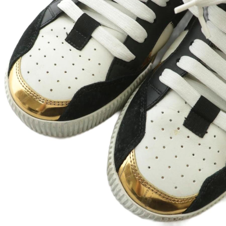 【中古】DOLCE&GABBANA マイアミロー Miami Low スニーカー レザー ローカット 6 25〜26cm 黒 白 ゴールド色 CS1694 DOLCE&GABBANA（ドルチェ & ガッバーナ） マイアミロー Miami Low