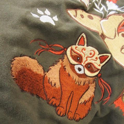 コンジャク 今昔 KON-JAKU スウェットパーカー ジップアップ 和柄刺繍