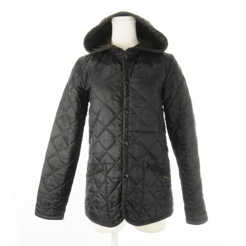 【中古】ラベンハム LAVENHAM キルティングジャケット フーディ 中綿 パイピング 36 S 黒 ブラック /CK17 ■GY12 ラベンハム LAVENHAM キルティングジャケット フーディ 中綿