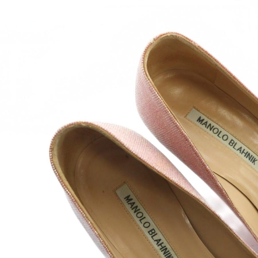 マノロブラニク MANOLO BLAHNIK パンプス ハンギシ ビジュー ラメ