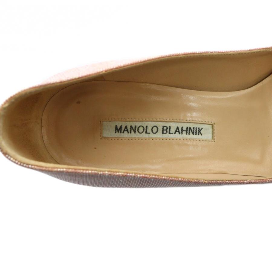 マノロブラニク MANOLO BLAHNIK パンプス ハンギシ ビジュー ラメ