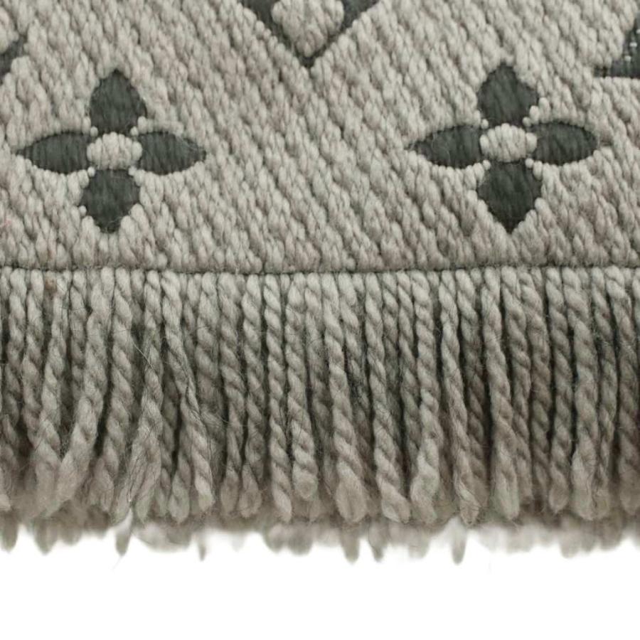 【中古】LOUIS VUITTON エシャルプ ロゴマニア マフラー ストール ウール シルク混 総柄 グリペルル グレー M74742 LOUIS VUITTON（ルイ・ヴィトン） エシャルプ ロゴマニア マフラー