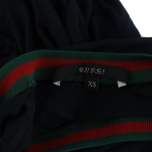 【中古】グッチ GUCCI Tシャツ カットソー 半袖 リボン シェリーライン ロゴ 薄手 XS 紺 ネイビー ■GY19 /MQ GUCCI（グッチ） GUCCI Tシャツ カットソー 半袖 リボン シェリー