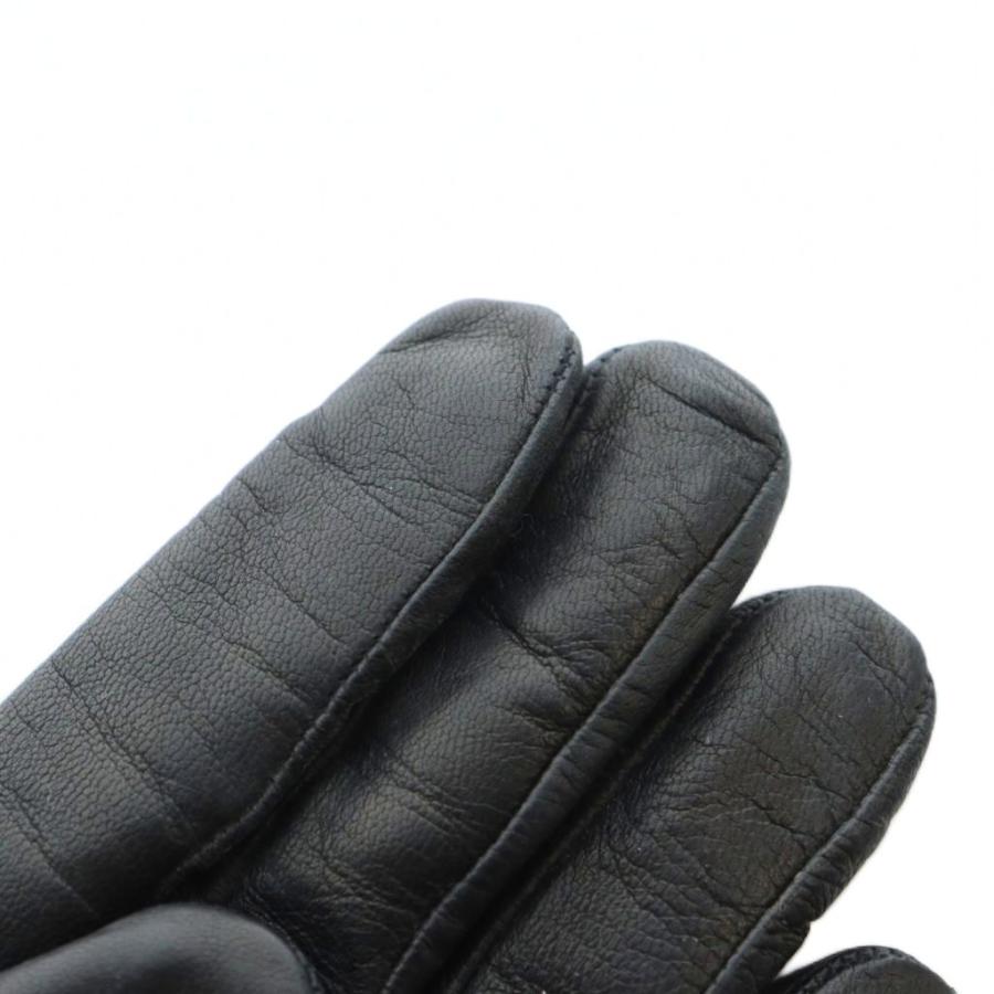 Max Mara（マックスマーラ） 手袋 グローブ レザー ロゴ M 黒 ブラック