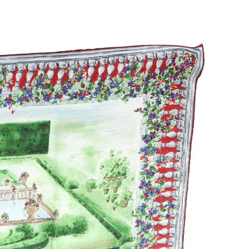 【中古】フェンディ FENDI 大判スカーフ ストール 庭 総柄 ロゴ 絹 シルク マルチカラー ■GY19 /MQ ■OH FENDI（フェンディ） 大判スカーフ ストール 庭 総柄 ロゴ 絹 シルク