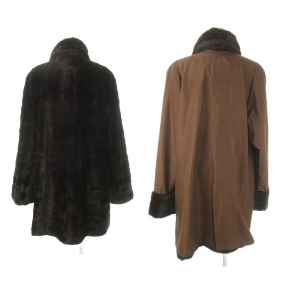 【中古】Fond MOON BAT ミンクコート リバーシブル シェアードミンク シルク 絹 毛皮 F 茶 ブラウン /CK16 ■GY44 Fond MOON BAT ミンクコート リバーシブル シェアードミンク シルク 絹