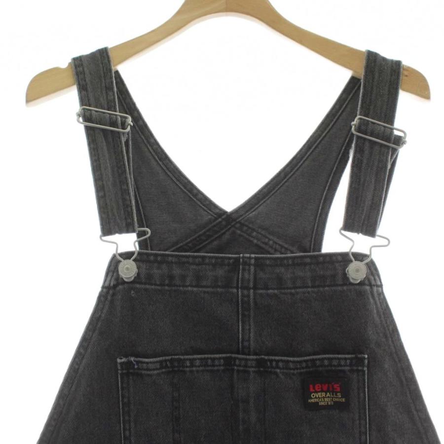 Levi's（リーバイス） デニムオーバーオール L 黒 ブラック USED加工