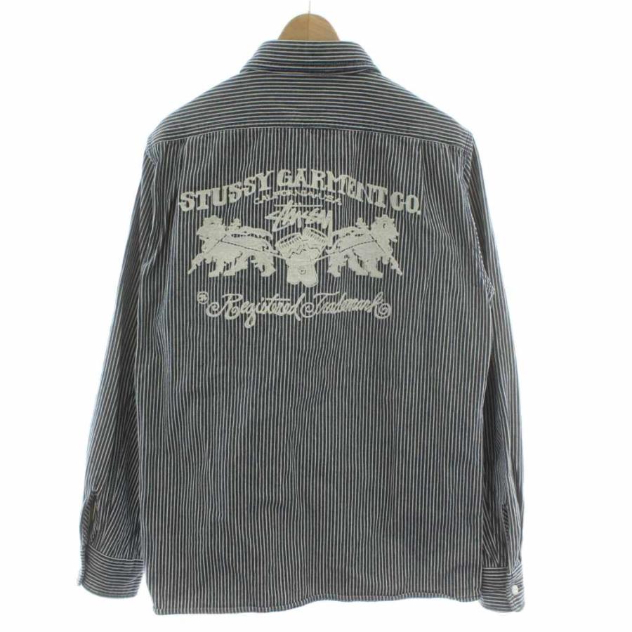 STUSSY（ステューシー） ヒッコリーシャツ 長袖 ストライプ S ネイビー