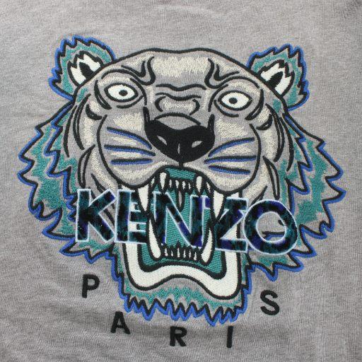 ケンゾー KENZO スウェット XS グレー タイガーヘッド 刺繍 トップス