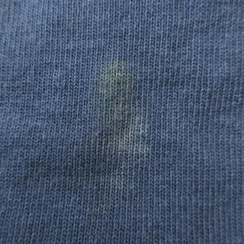 ケボズ keboz ラガーシャツ L 紺 ネイビー グレー ボーダー柄 ロゴ刺繍