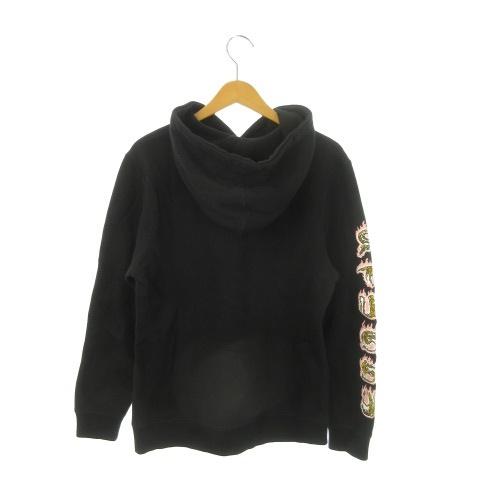 STUSSY ブラック パーカー s STUSSY（ステューシー） パーカー S 黒 ブラック 長袖 フード付き 陰陽