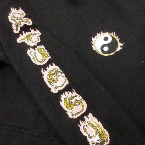 STUSSY（ステューシー） パーカー S 黒 ブラック 長袖 フード付き 陰陽
