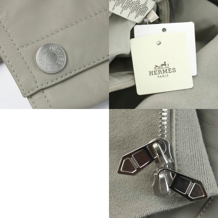 HERMES（エルメス） 未使用品 レザー ジップアップ ブルゾン