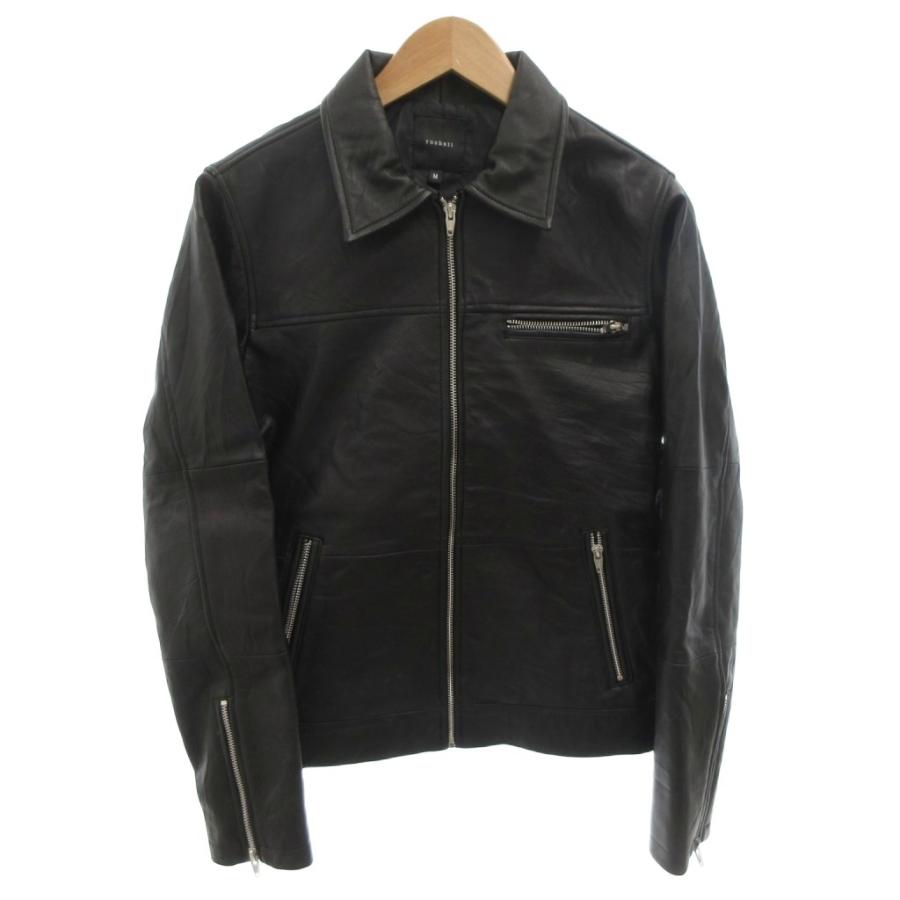 roshell ライダース レザージャケット 本革 M 黒 ブラック ジップ