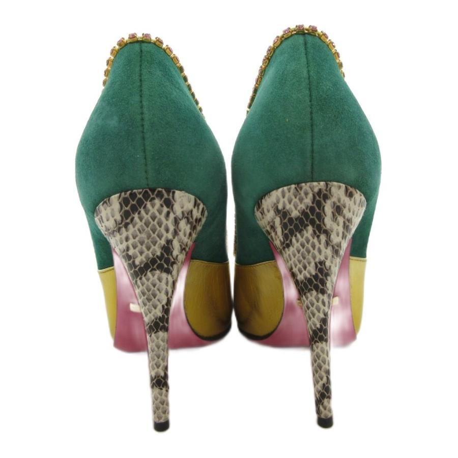 GUCCI（グッチ） パンプス ハイヒール スエード パイソン型押し 