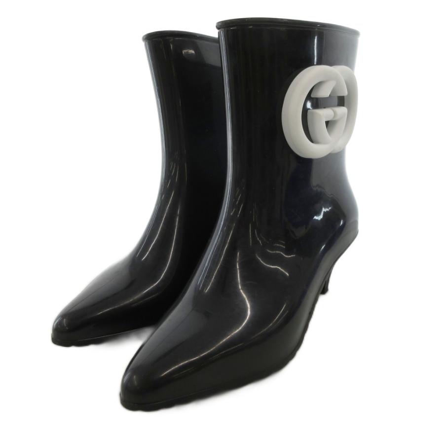 GUCCIレインシューズ38サイズ GUCCI（グッチ） レインブーツ ショート インターロッキング