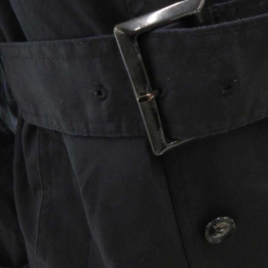 Aquascutum トレンチコート　ライナー　ベルト　ダブル　ブラック　7F Aquascutum（アクアスキュータム） 総裏チェック ウエストベルト