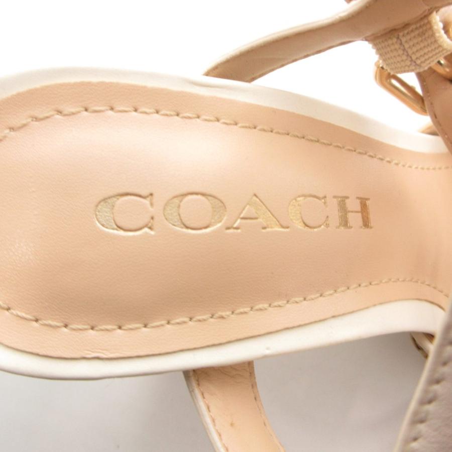 COACH（コーチ） サンダル 6 23cm シューズ チャンキーヒール ラフィア