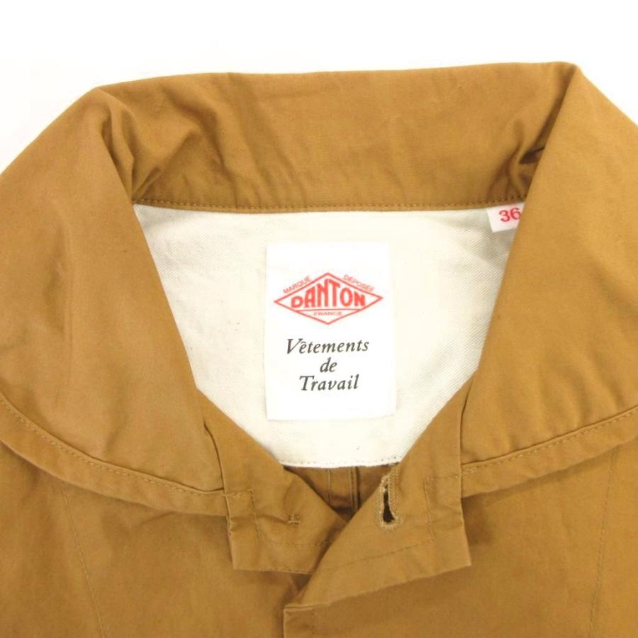 ダントン DANTON 19SS シャツジャケット カバーオール 36 茶 ブラウン