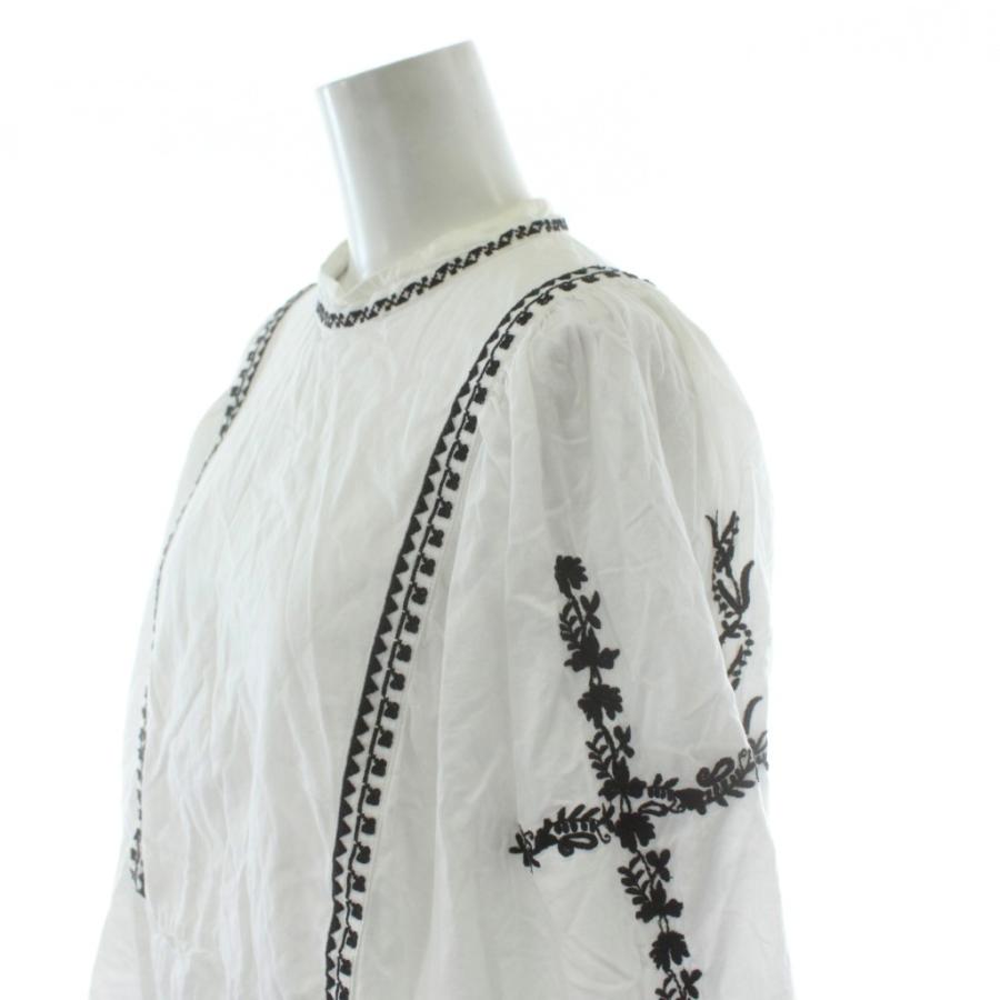 サラマリカ Sara mallika 刺繍ブラウス ボリュームスリーブ 白 