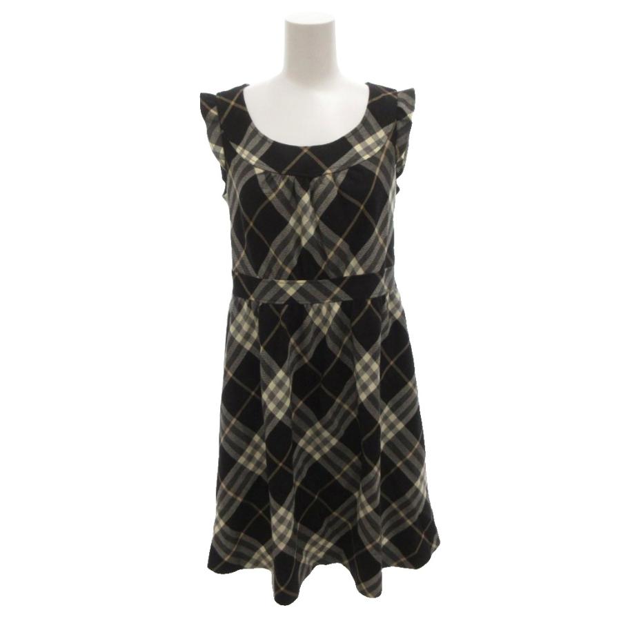 ★バーバリーブルーレーベル ★ノバチェックリボンタイ　半袖カットソー　黒38 バーバリーブルーレーベル ノバチェック 半袖Tシャツ 38｜Burberry