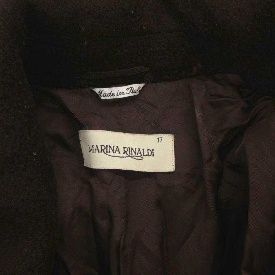 MARINA RINALDI ステンカラーコート ウール 17 茶 ブラウン ダブル 