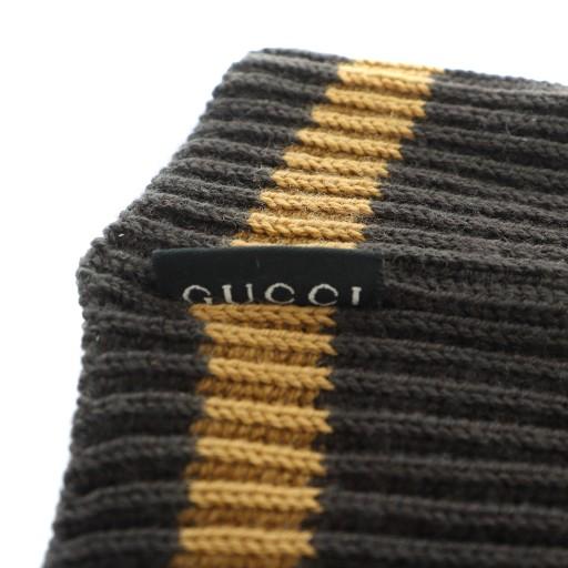 GUCCI（グッチ） ビーニー ニット帽 ニットキャップ ロゴ バイカラー M