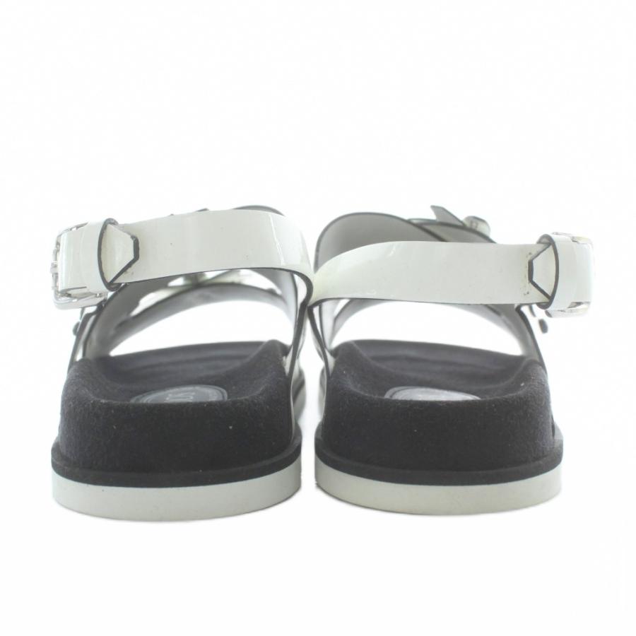 トッズ TOD'S サンダル エナメル 花 フラワー バックストラップ 36