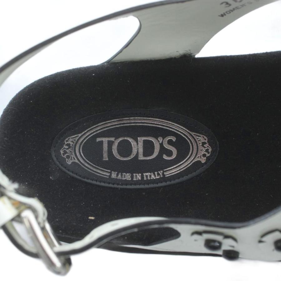 トッズ TOD'S サンダル エナメル 花 フラワー バックストラップ 36