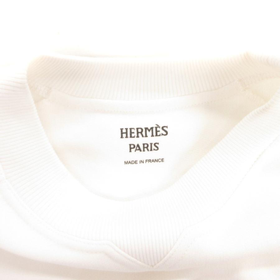 HERMES - 未使用品◎HERMES エルメス 23SS 3E4626DA Chevaloscope シュヴァロスコープ コットン 刺繍プリント トレーナー／スウェット ホワイト 34 フランス製 正規品 レディース HERMES（エルメス） HERMES 23SS CHEVALOSCOPE スウェット トレーナー