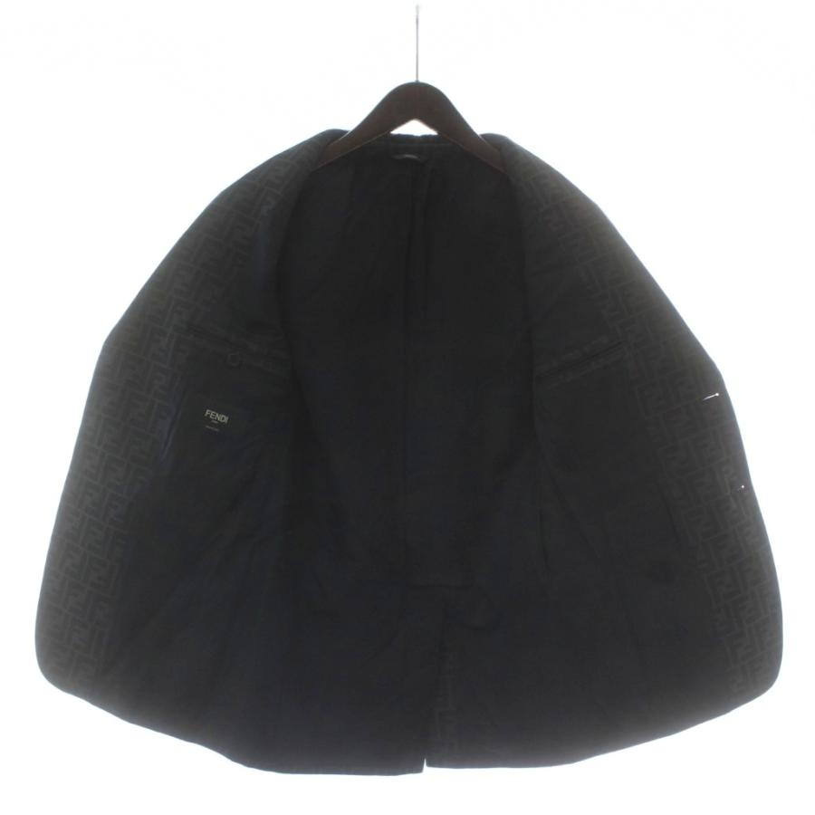 フェンディ FENDI テーラードジャケット シングル 2B 総裏地 ズッカ柄 センターベント 44 グレー FJ0498 A4QQ /XZ ■GY19 メンズの画像