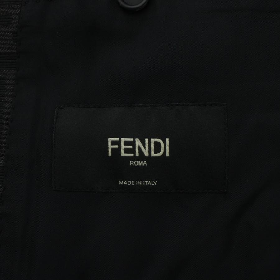 フェンディ FENDI テーラードジャケット シングル 2B 総裏地 ズッカ柄 センターベント 44 グレー FJ0498 A4QQ /XZ ■GY19 メンズの画像