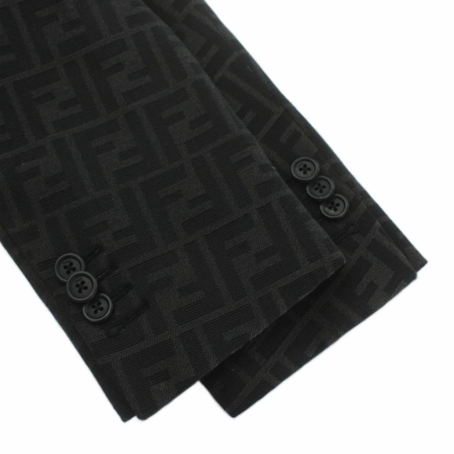 フェンディ FENDI テーラードジャケット シングル 2B 総裏地 ズッカ柄 センターベント 44 グレー FJ0498 A4QQ /XZ ■GY19 メンズの画像